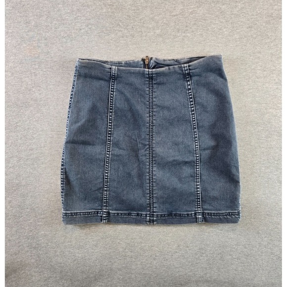 Free People Dresses & Skirts - Free People Modern Femme Denim Panel Mini Skirt Size 2 Faded Indigo Blue Stretch